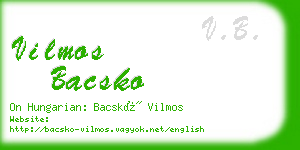 vilmos bacsko business card